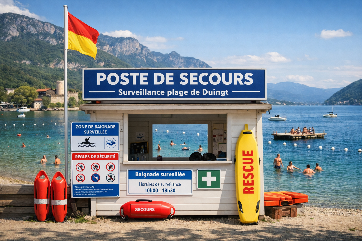 PLAGE DE DUINGT : horaires et dates de surveillance